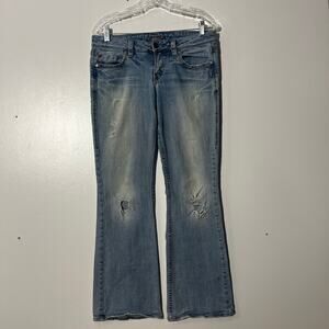 Silver Jeans Bootcut Blue Distressed Light Washed Low Rise Women’s Denim Size 28